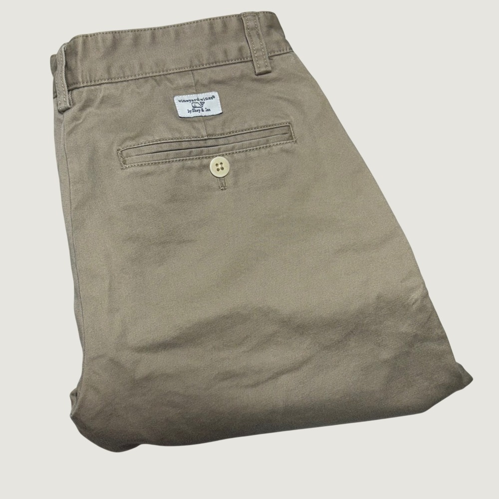 Vineyard Vines Club Short Men 28 Khaki Tan Cotton Twill Chino Preppy Golf Casual